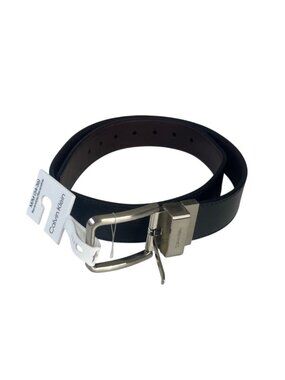 Calvin Klein Reversible Belt Leather Black/Brown Medium  (34-36) New